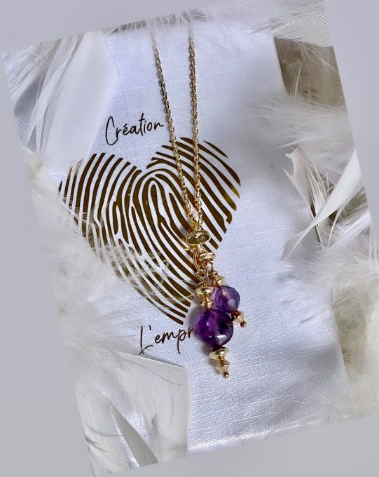 Collier - Améthystes Ronde plate et Facettes