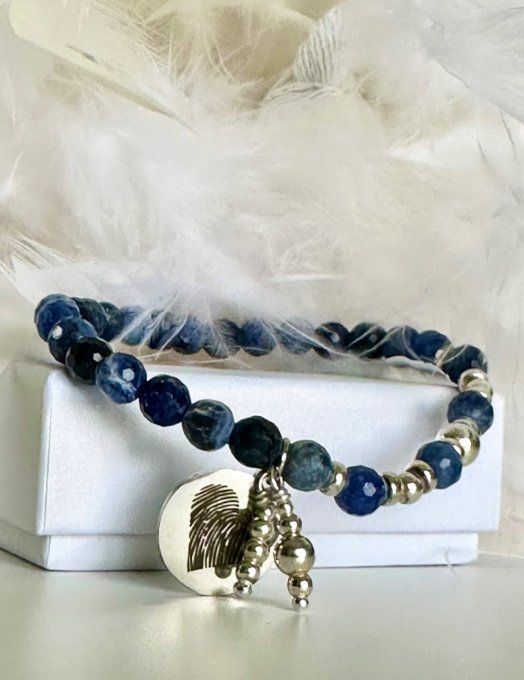 Sodalite à facettes -Apprêts  Argent