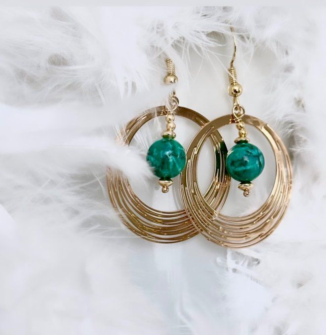 Turquoise Africaine - Apprêt acier inoxydable - Gold filled