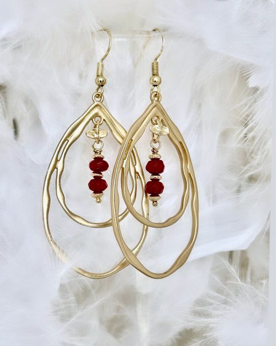 Agate Rose à facettes-Boucles acier inoxydable Crochets  de boucles d’oreilles et Apprêt Gold Fiiled