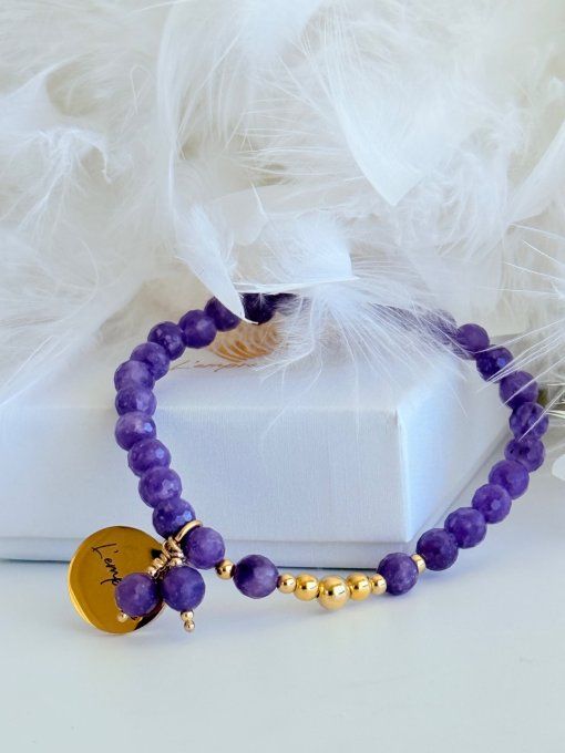 Lépidolite à facettes - Apprêts Gold filled