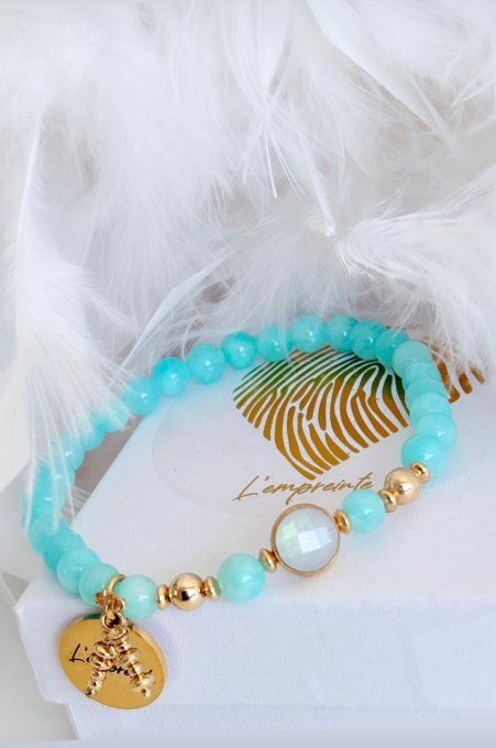 Amazonite - Pierre de Lune à facettes - Apprêts Gold filled