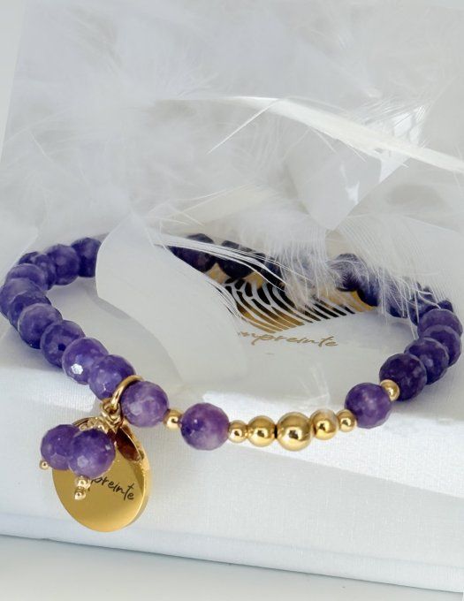 Lépidolite à facettes - Apprêts Gold filled