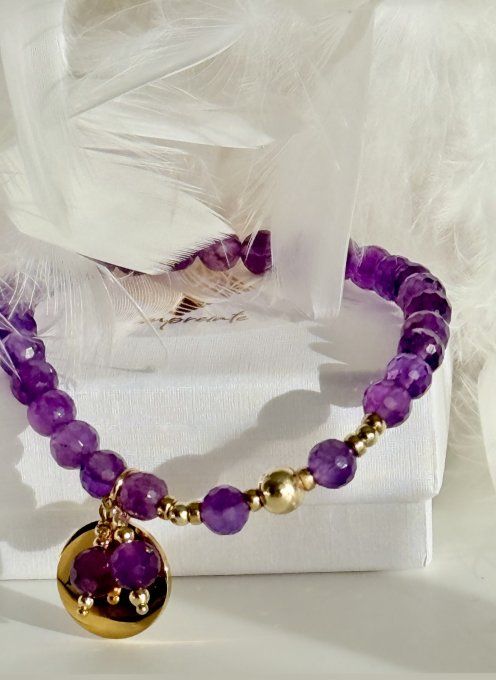 Améthyste à facettes - Apprêts Gold filled