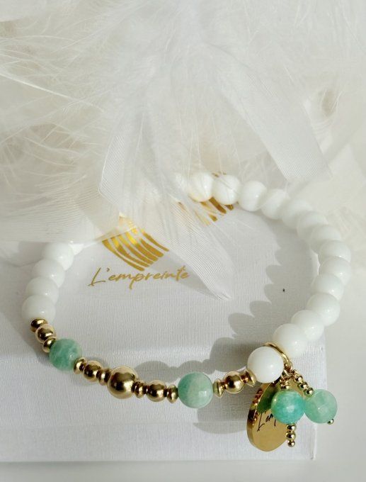 Agate Blanche - Amazonite à facettes ronde plate