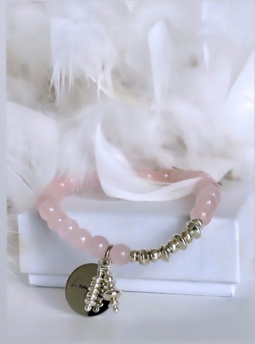 Quartz Rose - Apprêts Argent 